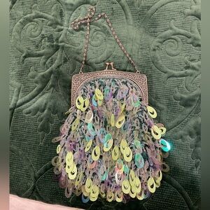 Y2K green beaded purse